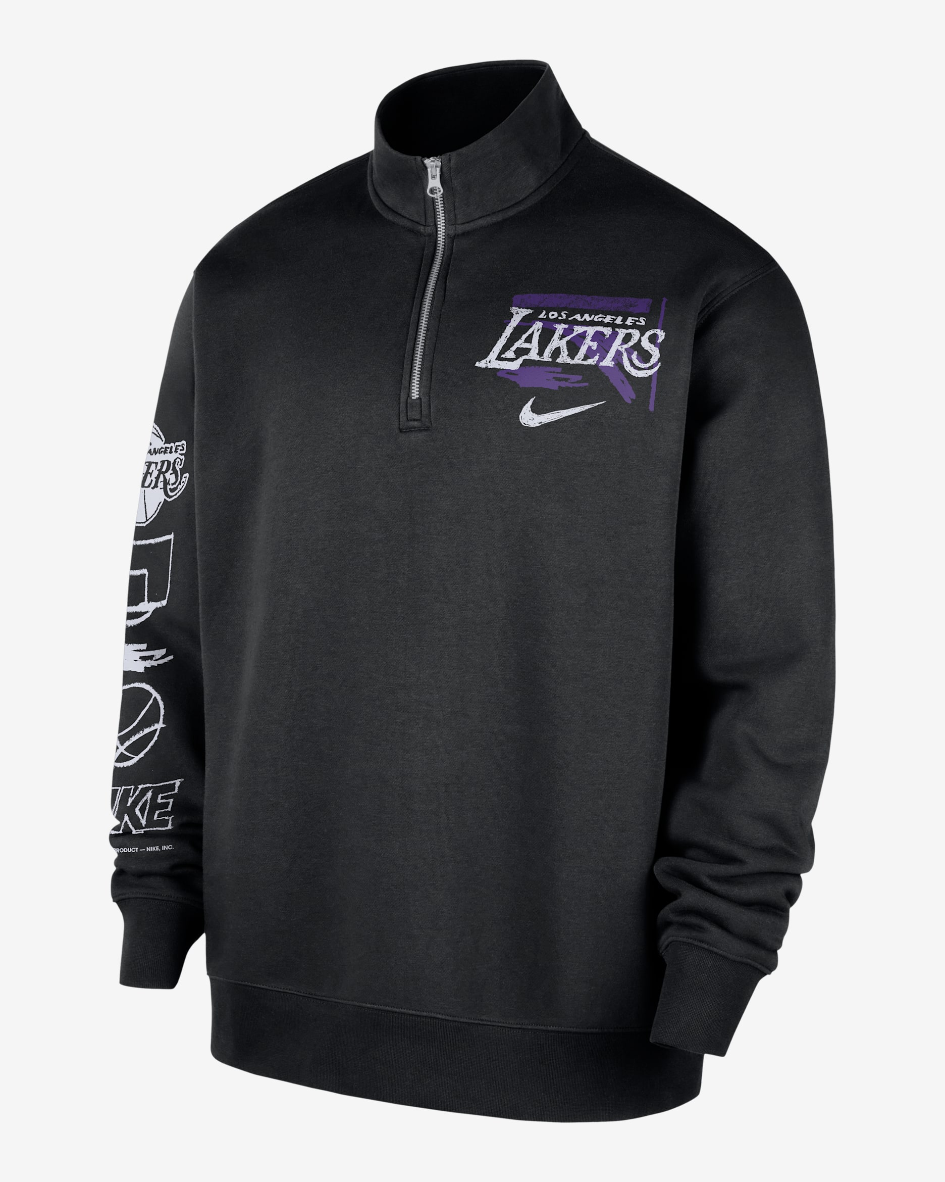 Los Angeles Lakers Courtside Men's Nike NBA Club 1/2-Zip Top. Nike IL